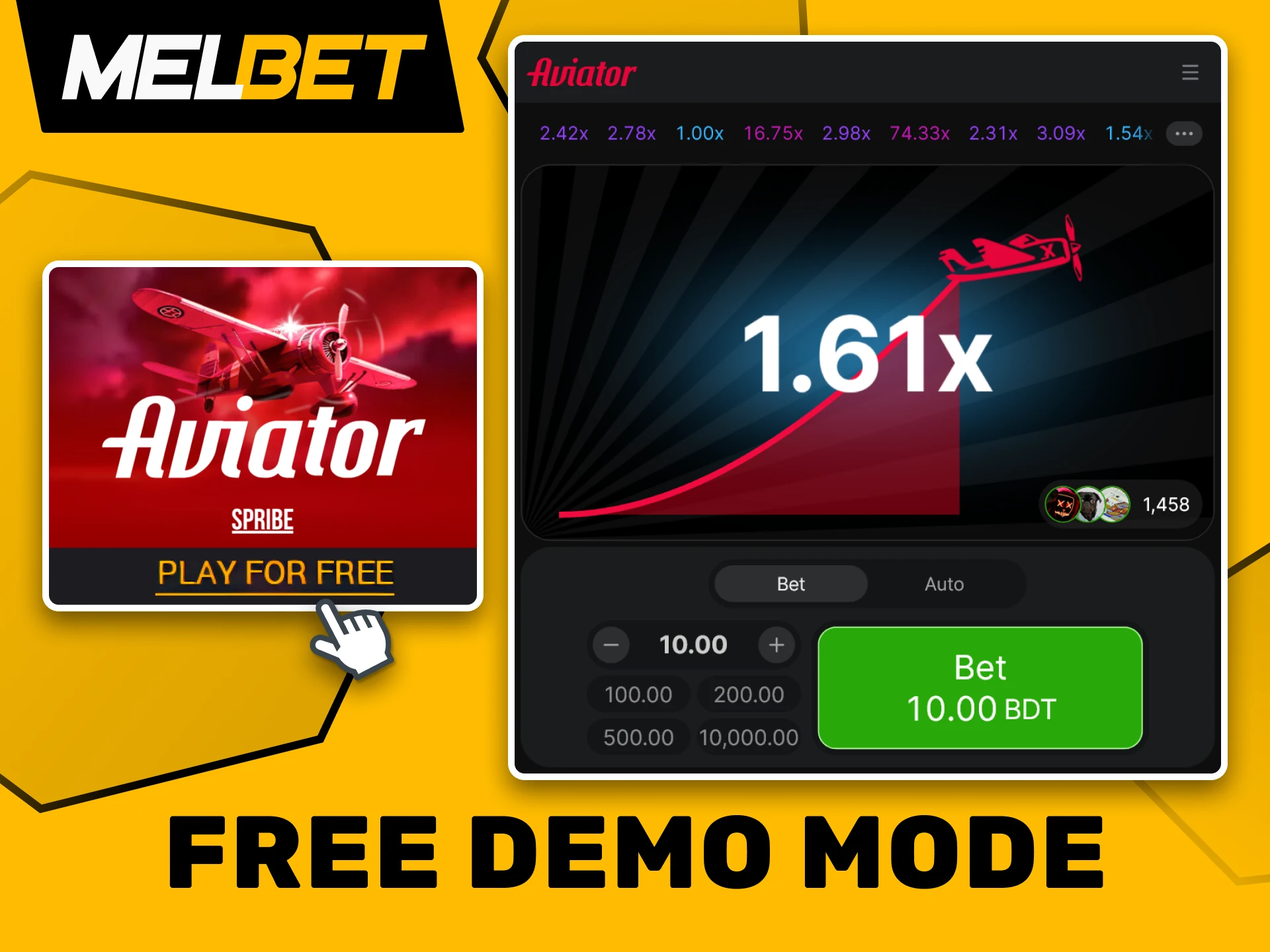 Practice with the demo versions to master crash games at Melbet.