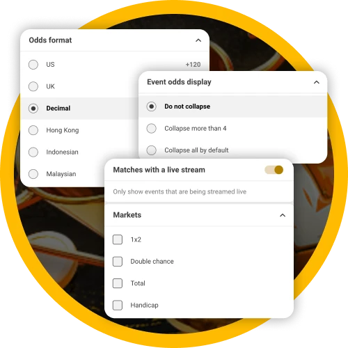 You can customize the data and content on Melbet app.